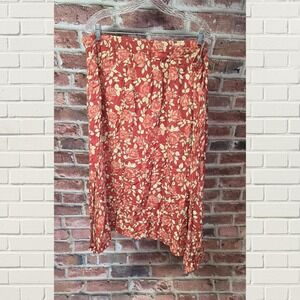 Vintage Women's MY PIECES Bohemian Floral Rayon Midi Skirt 3X